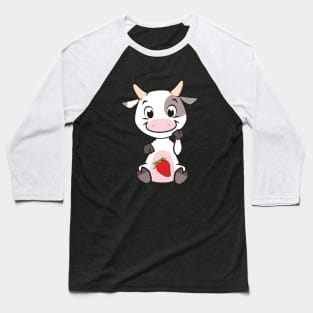 Strawberry Cow, Cute , Cartoon Baseball T-Shirt